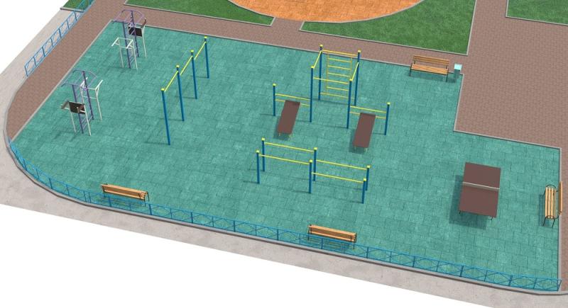 Проект спортивной площадки с столом теннисным в Ростове-на-Дону