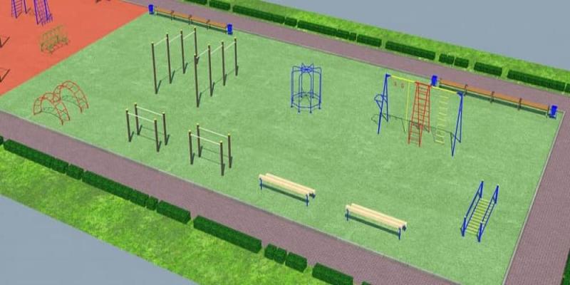 Проект детско-спортивной площадки для школы - детсада в Ростове-на-Дону