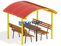 Стол и лавки под навесом МАФ 4005 в Ростове-на-Дону