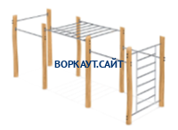 Спортивный комплекс воркаут ЭКО 2740х5450х1770