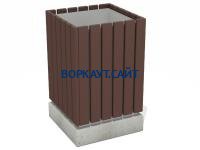 Урна деревянная квадратная с бетонным основанием МАФ 1633 в Ростове-на-Дону