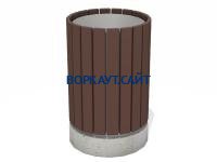 Урна деревянная круглая с бетонным основанием МАФ 1632 в Ростове-на-Дону