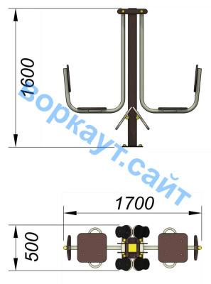 Уличный тренажер "Жим ногами горизонтальный " УТ 003 в Ростове-на-Дону
