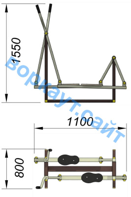 Уличный тренажер "Лыжник" УТ 008 в Ростове-на-Дону