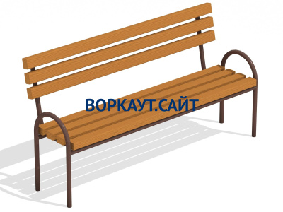 Парковая лавочка со спинкой МАФ 1605 в Ростове-на-Дону