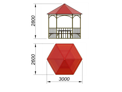 Беседка со столом и лавками МАФ 4121 в Ростове-на-Дону