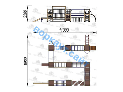 Детский спортивный комплекс Полоса препятствий ДСК 3116 в Ростове-на-Дону