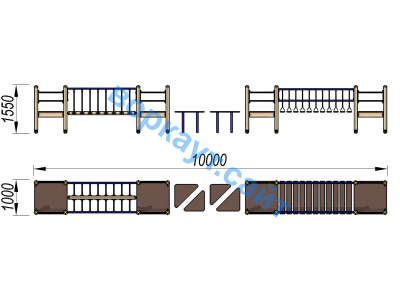 Детский спортивный комплекс Двойной мостик ДСК 3115 в Ростове-на-Дону