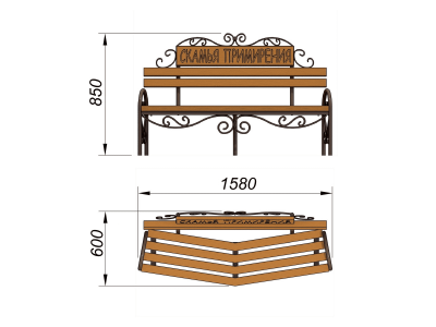 Скамья примирения МАФ 1610 в Ростове-на-Дону