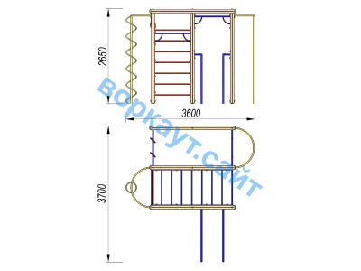 Детский спортивный комплекс Гимнастический ДСК 3107 в Ростове-на-Дону
