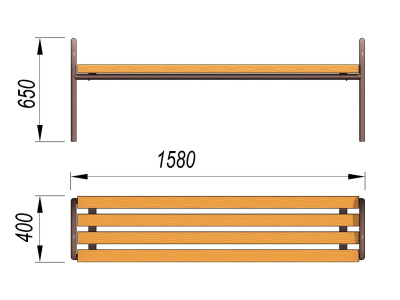 Лавочка парковая МАФ 1603 в Ростове-на-Дону