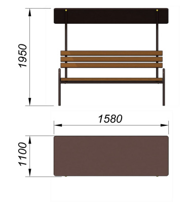 Лавочка под навесом МАФ 1607 в Ростове-на-Дону
