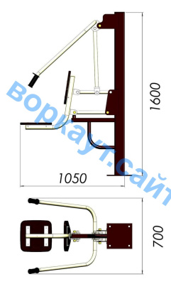 Уличный тренажер "Жим от груди" УТ 002 в Ростове-на-Дону