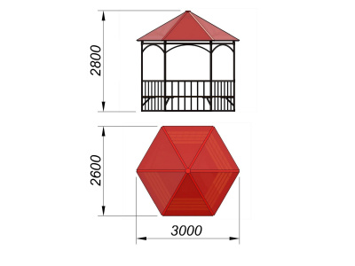 Беседка с лавками и полом МАФ 4122 в Ростове-на-Дону