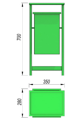 Урна с крышкой МАФ 1631 в Ростове-на-Дону