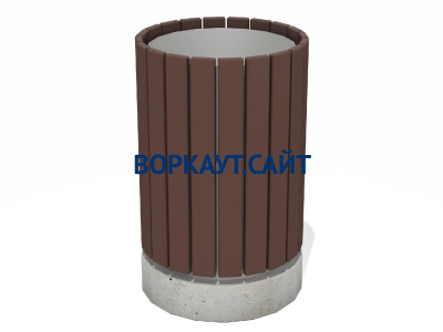 Урна деревянная круглая с бетонным основанием МАФ 1632 в Ростове-на-Дону