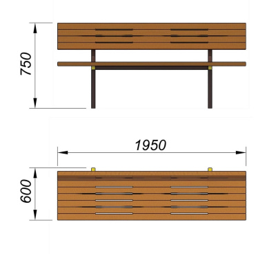 Диван уличный МАФ 1608 в Ростове-на-Дону